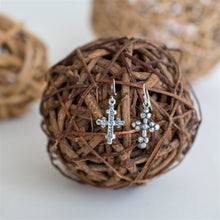 Load image into Gallery viewer, Trio Dot Cross Earrings