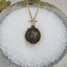 Load image into Gallery viewer, "Salvator Mundi" Bronze Medal set in Gold