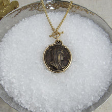 Load image into Gallery viewer, "Salvator Mundi" Bronze Medal set in Gold