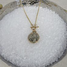 Load image into Gallery viewer, Mary in Prayer Silver Medal set in Gold