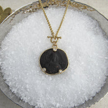 Load image into Gallery viewer, Bronze Anonymous Follis set in Gold w/ Diamonds