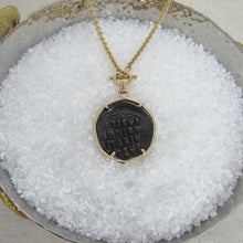 Load image into Gallery viewer, Bronze Anonymous Follis set in Gold with Diamonds- Incredible Rare Coin