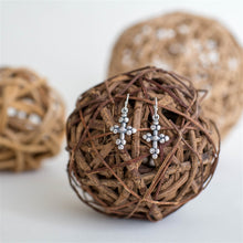 Load image into Gallery viewer, Trio Dot Cross Earrings