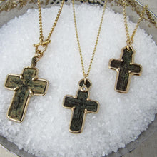 Load image into Gallery viewer, Bronze Crucifix set in Gold