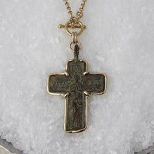 Load image into Gallery viewer, 18th Century Bronze Crucifix Set in Gold