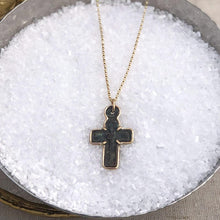 Load image into Gallery viewer, Bronze Crucifix Set in Gold w/ Diamond