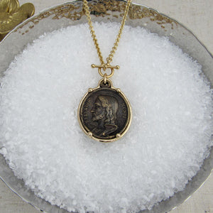 "Salvator Mundi" Bronze Medal set in Gold