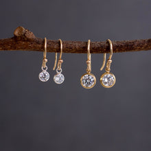 Load image into Gallery viewer, Small CZ Dangle Earrings